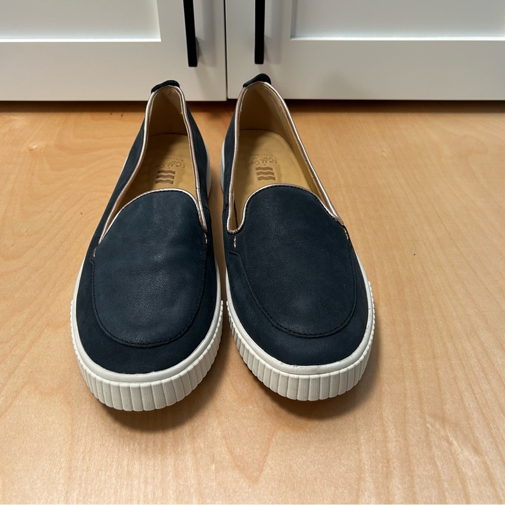 Sperry navy gold metallic loafers new no box women’s sz 10
